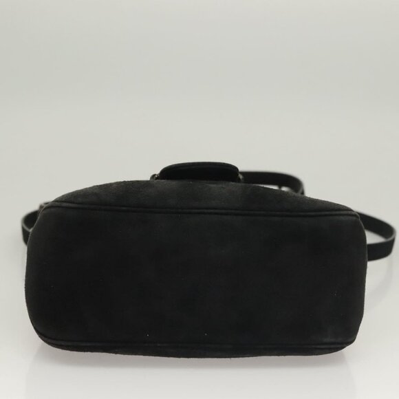 Salvatore Ferragamo Hand Bag Suede Black Silver Auth - Picture 14 of 16